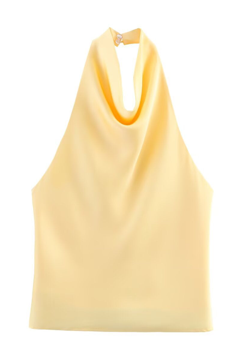 Satin Halter Top With Elegant Design
