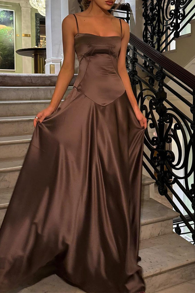 Cami Slim Fit Back Tie Long Prom Dress
