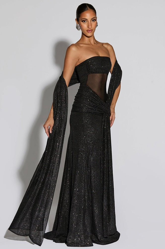 Elegant Tube Off Shoulder Silver Prom Dress