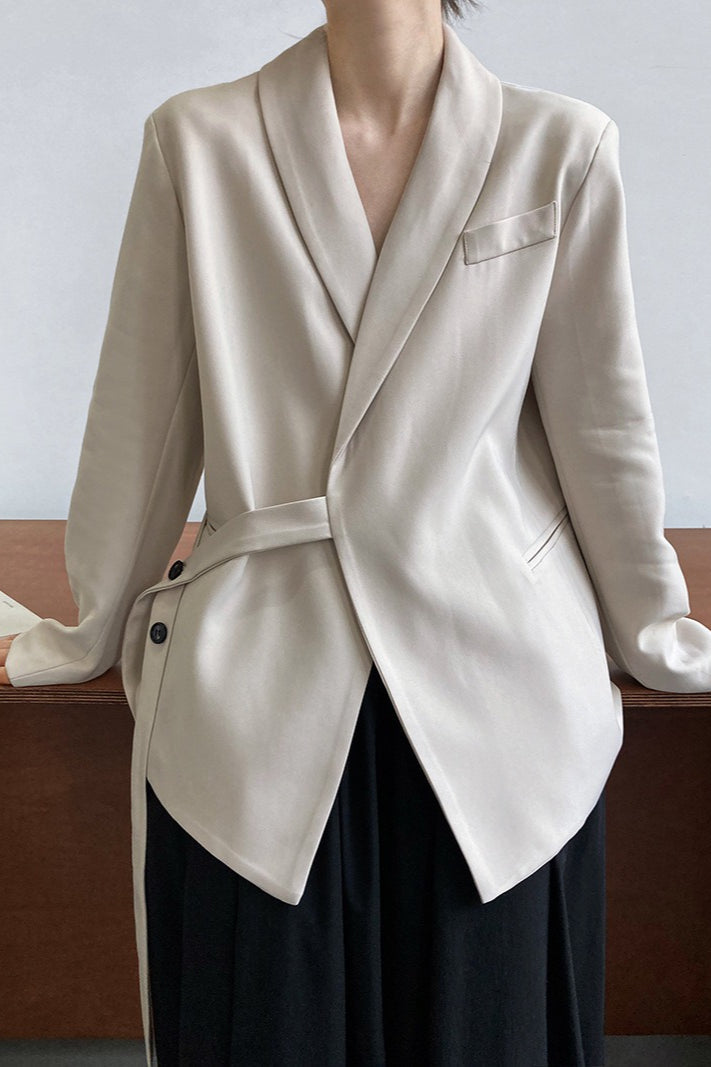 Draped Apple Collar Blazer