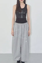 Vintage Hip-Hop Letter Wing Casual Pants