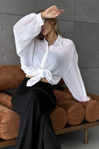 Solid Casual Long Sleeve Blouse