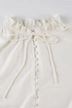 Elegant Deep V Tie Ruffle Sleeve Mini Dress