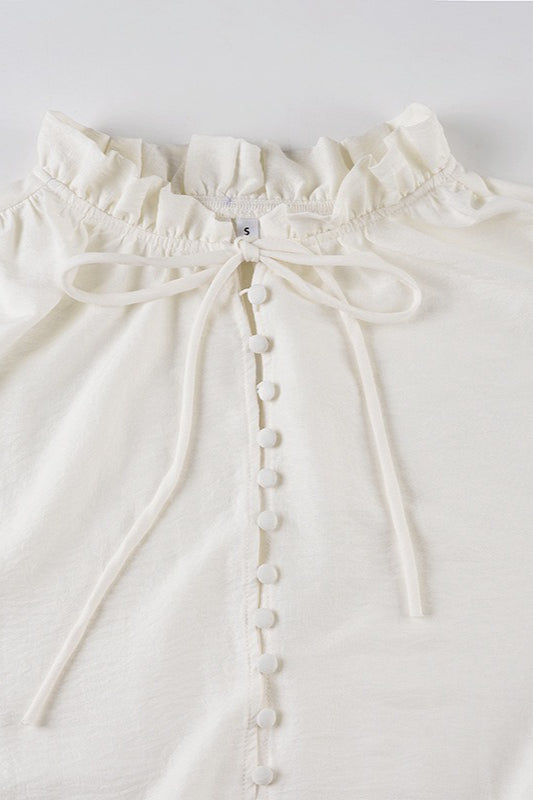Elegant Deep V Tie Ruffle Sleeve Mini Dress