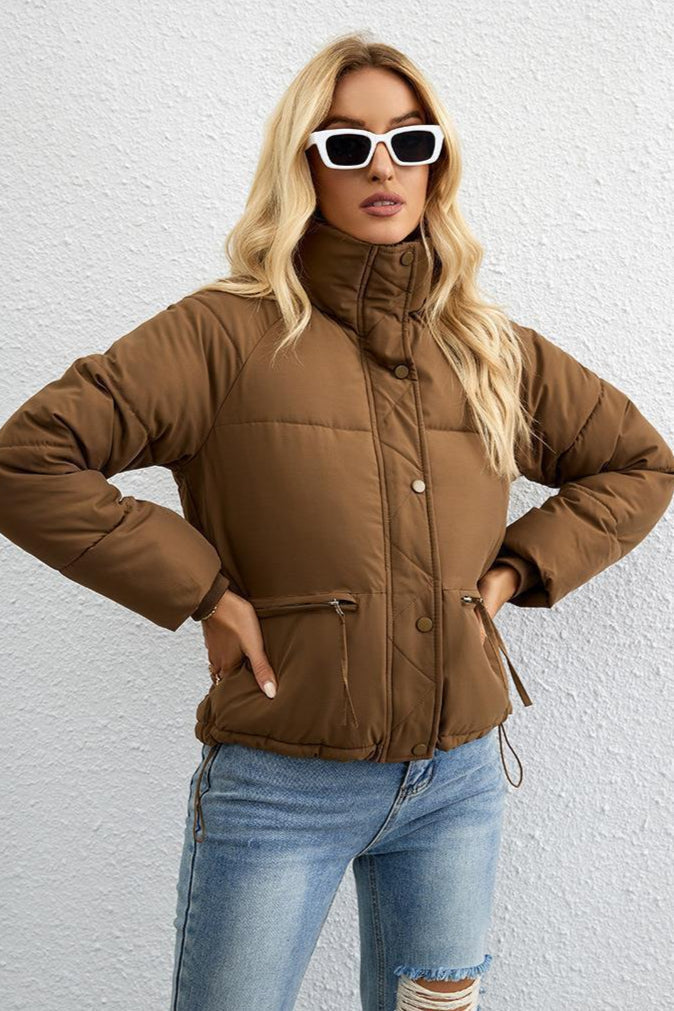 Short Stand Collar Puffer Coat