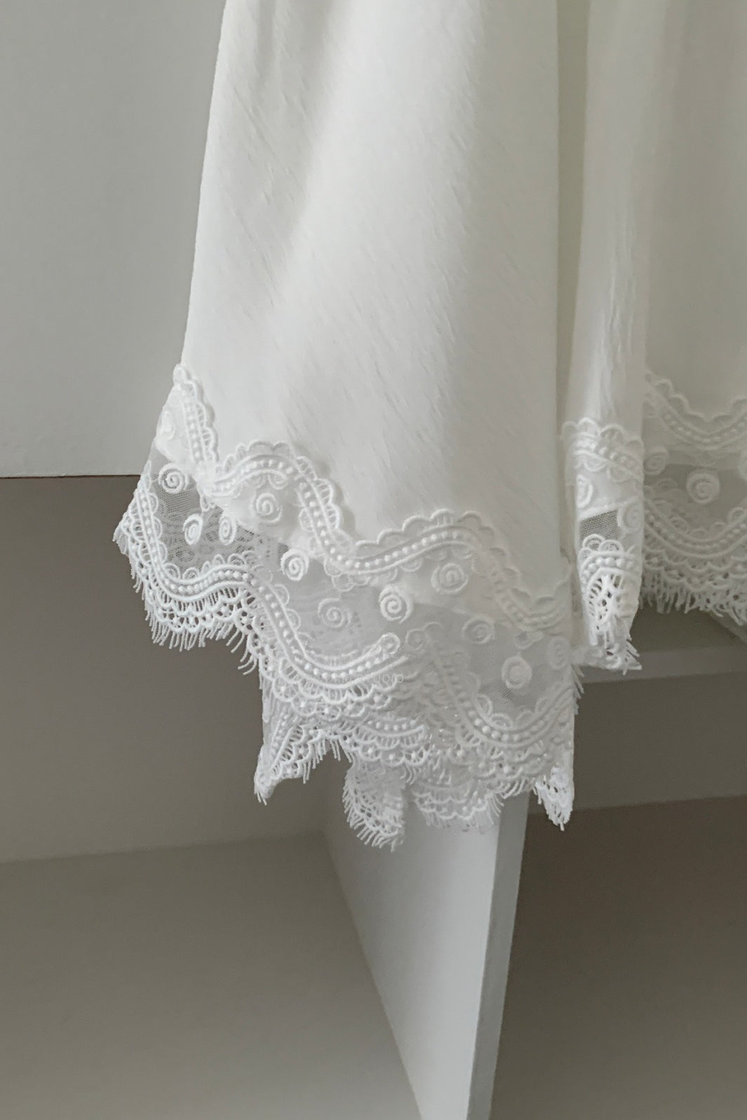 Elegant Asymmetrical Lace Panel Midi Skirt