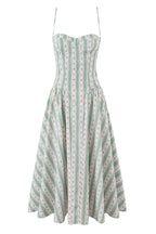 Fresh Floral Striped Cami Midi Dress