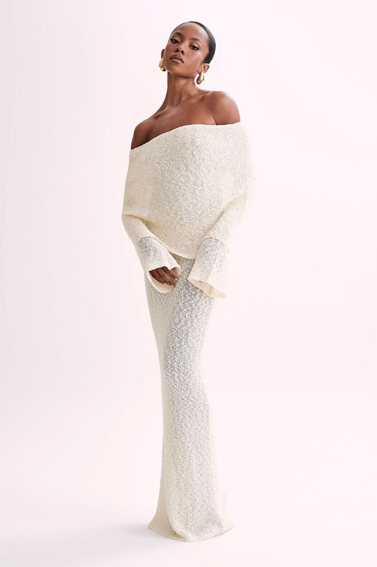 Off Shoulder One Knit Sweater Dress