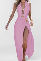 V-Neck Split Loose Party Dress