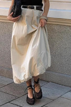 French Style Puff Skirt Spring Midi