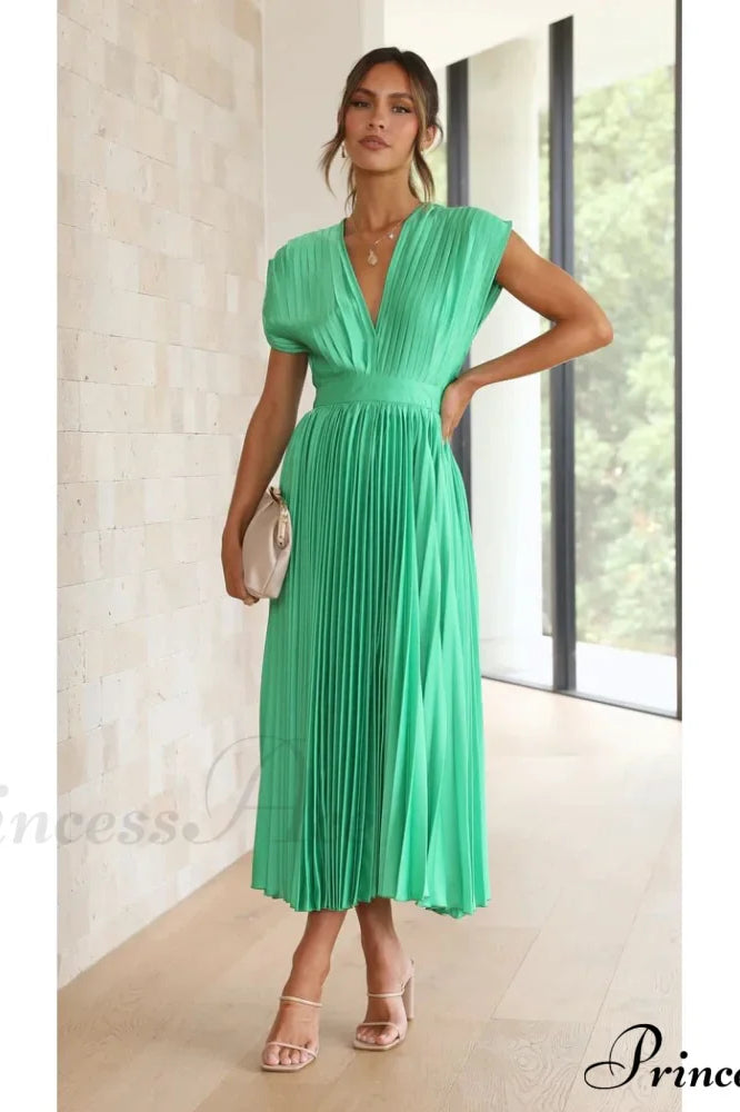 Loose Zipper Trendy Pleated Party Dress