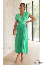Loose Zipper Trendy Pleated Party Dress
