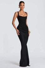 Slim Cami Solid Tie Back Reception Dress