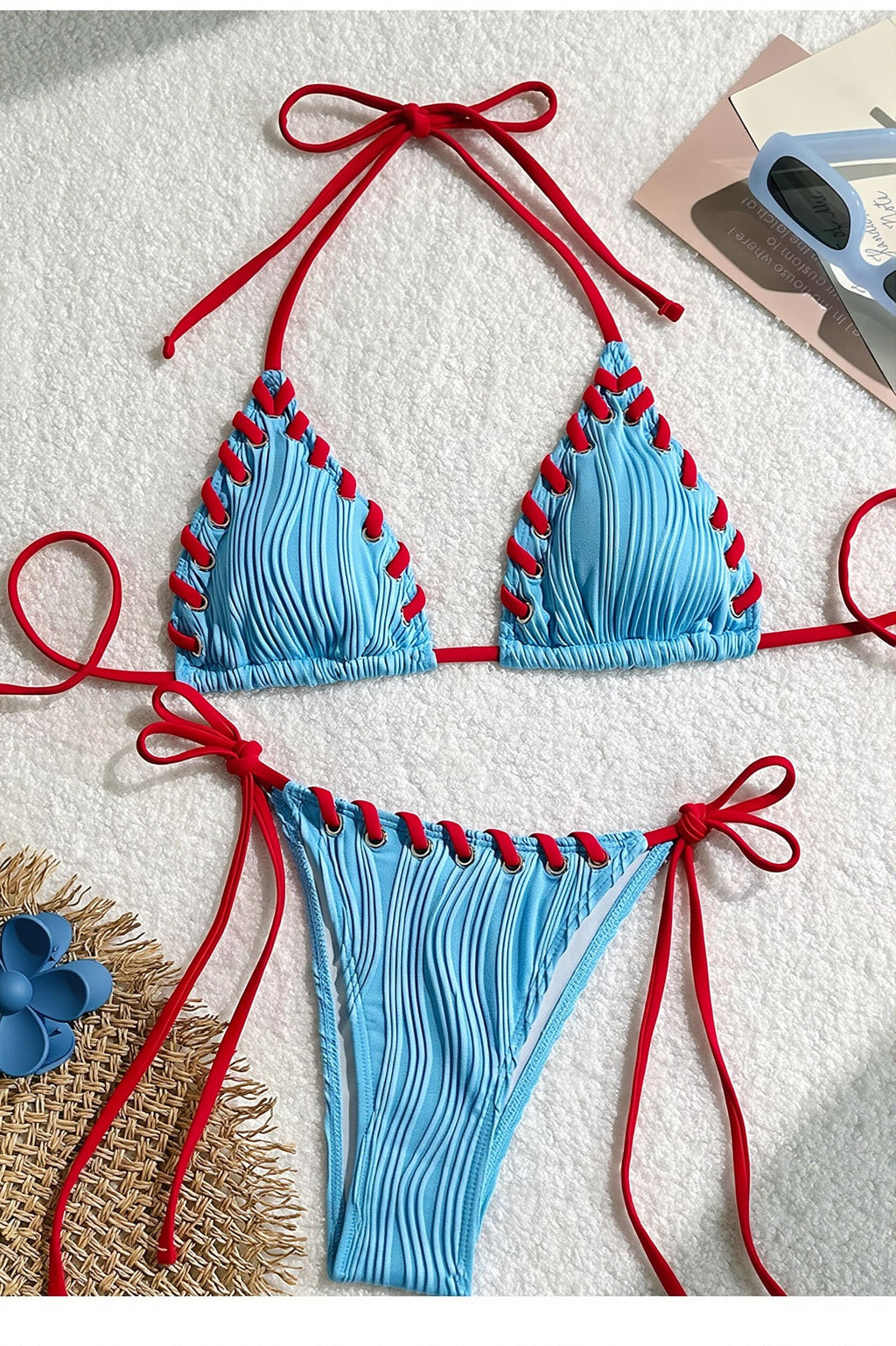 Triangle Backless Bikini Set