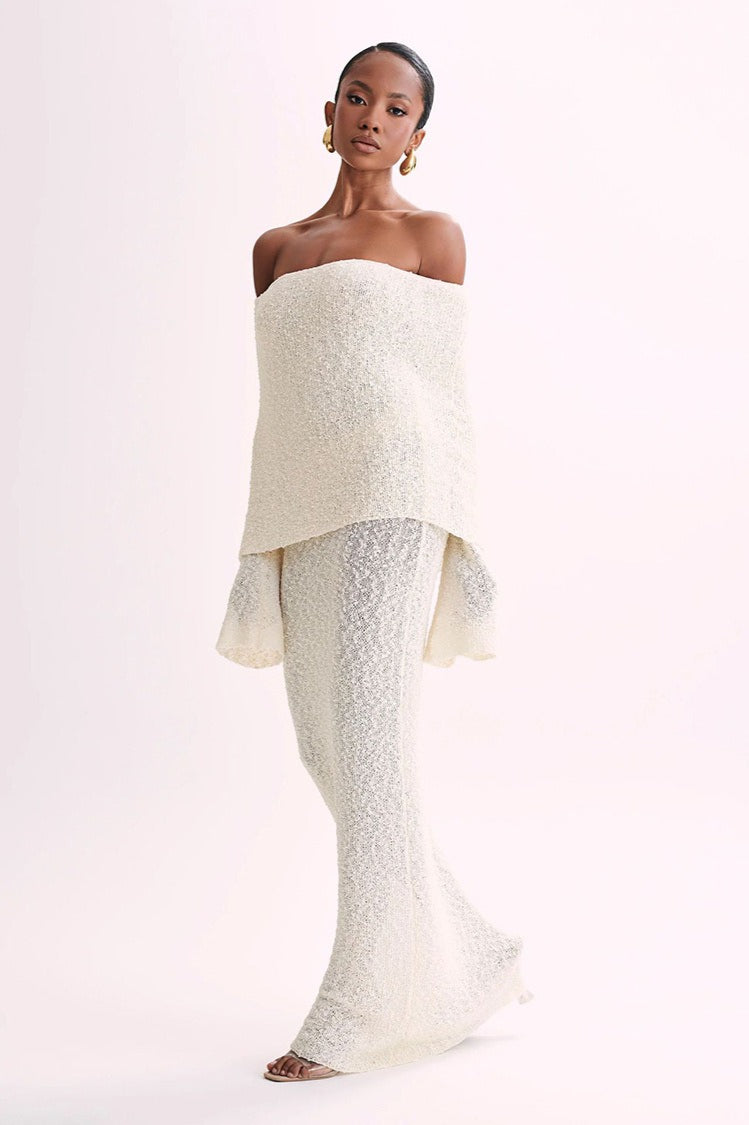 Off Shoulder One Knit Sweater Dress