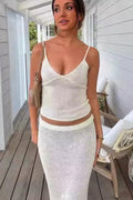 Off Shoulder Cami Maxi Skirt Set