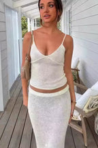 Off Shoulder Cami Maxi Skirt Set