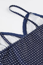 Polka Dot Color Block Lace Cami Top