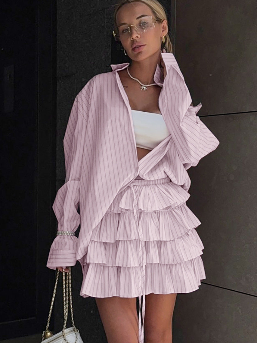 Striped Blouse And Layered