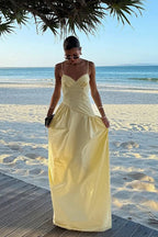 A-Line Strap Dress Slim Fit Maxi