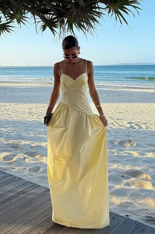 A-Line Strap Dress Slim Fit Maxi