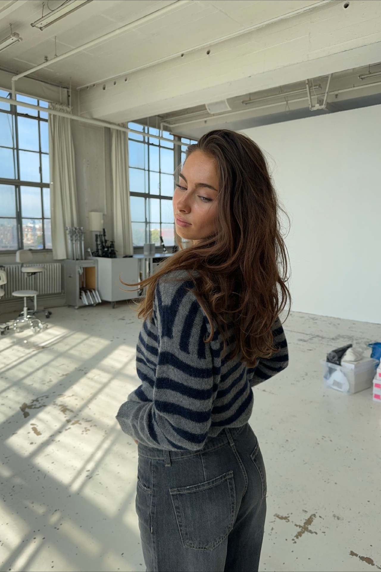 Striped Casual Loose Slouchy Knit Sweater