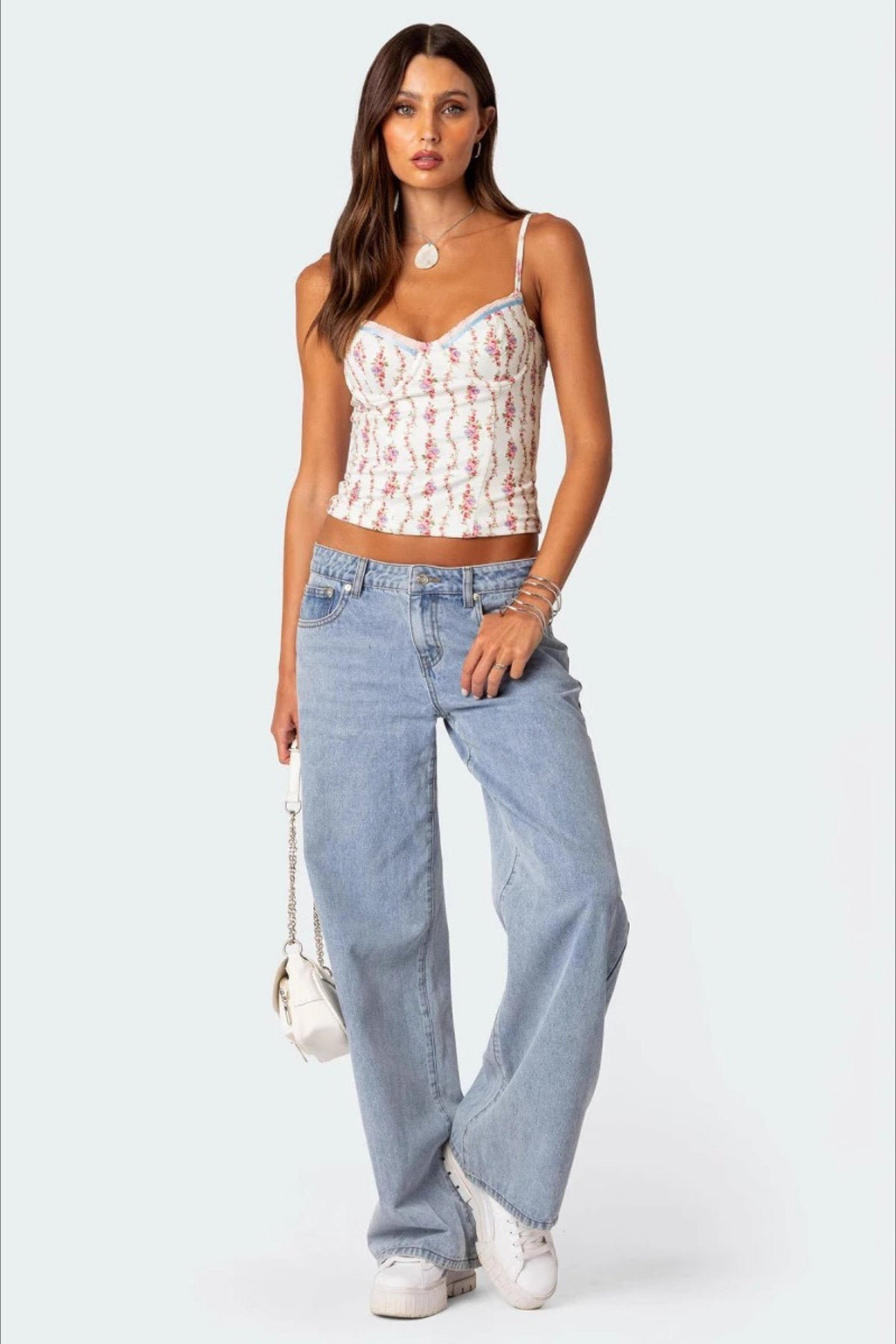 Vintage Floral Crop Cami Top