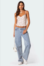 Vintage Floral Crop Cami Top