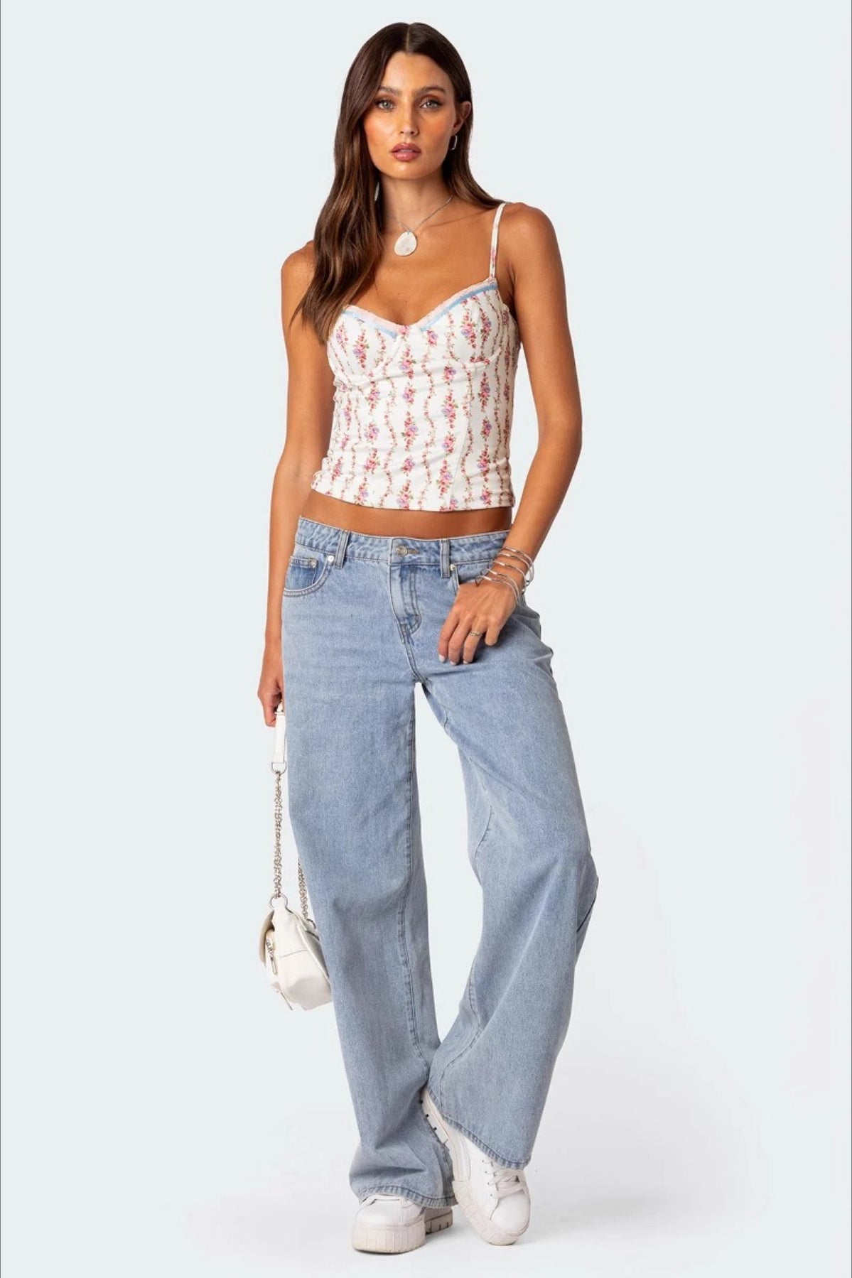 Vintage Floral Crop Cami Top