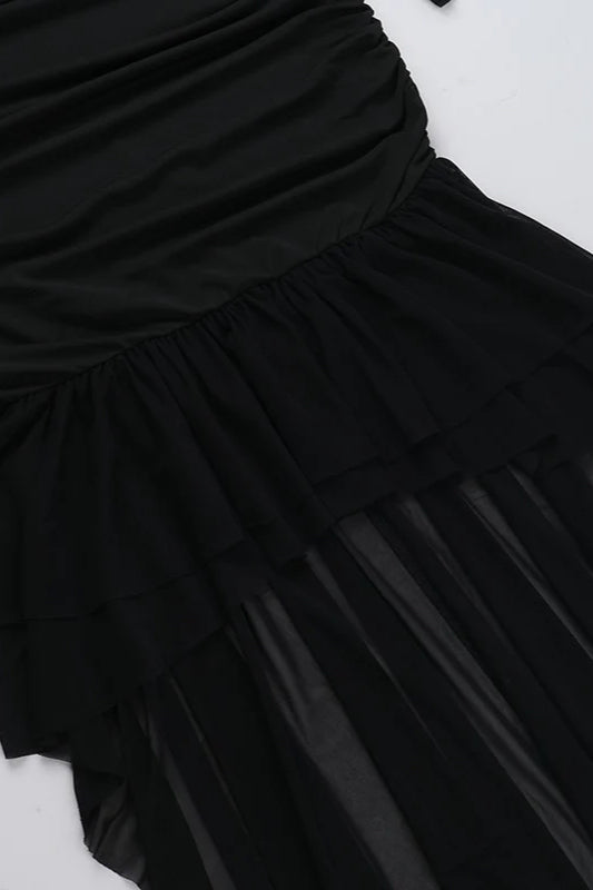 Fall Slim-Fit Pleated Off-Shoulder Party Dress