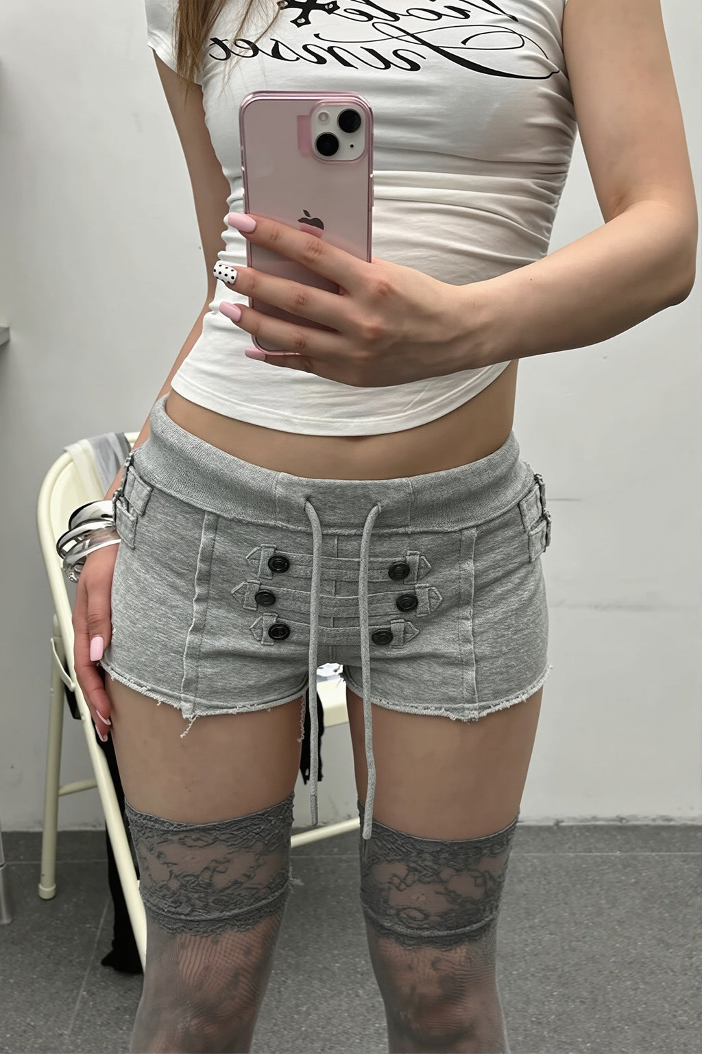 Y2K Streetwear Distressed Denim Booty Shorts