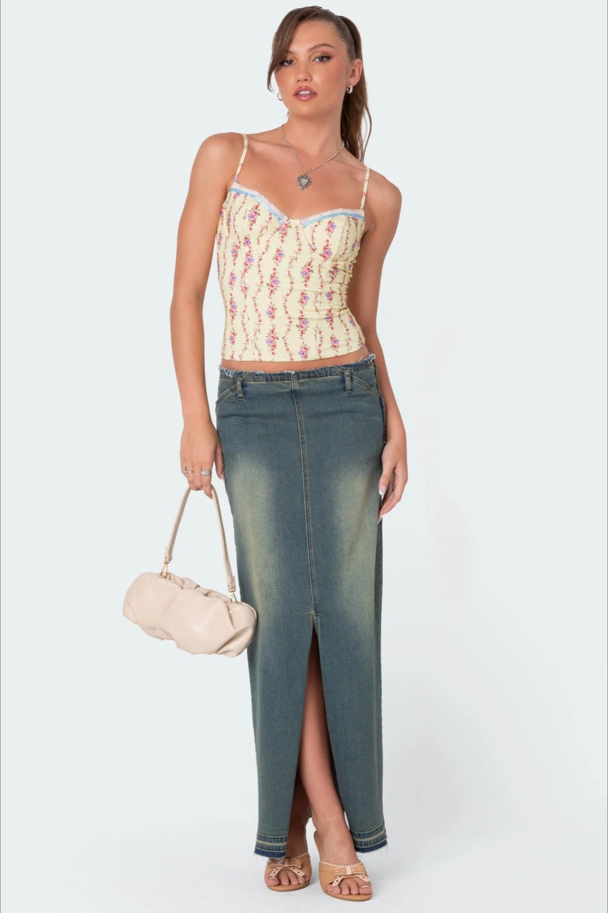 Vintage Floral Crop Cami Top