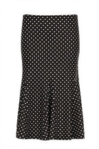 Polka Dot Ruffle Trim Bodycon Midi Skirt
