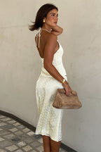 Solid U Neck Halter Backless High Rise Skirt Sets