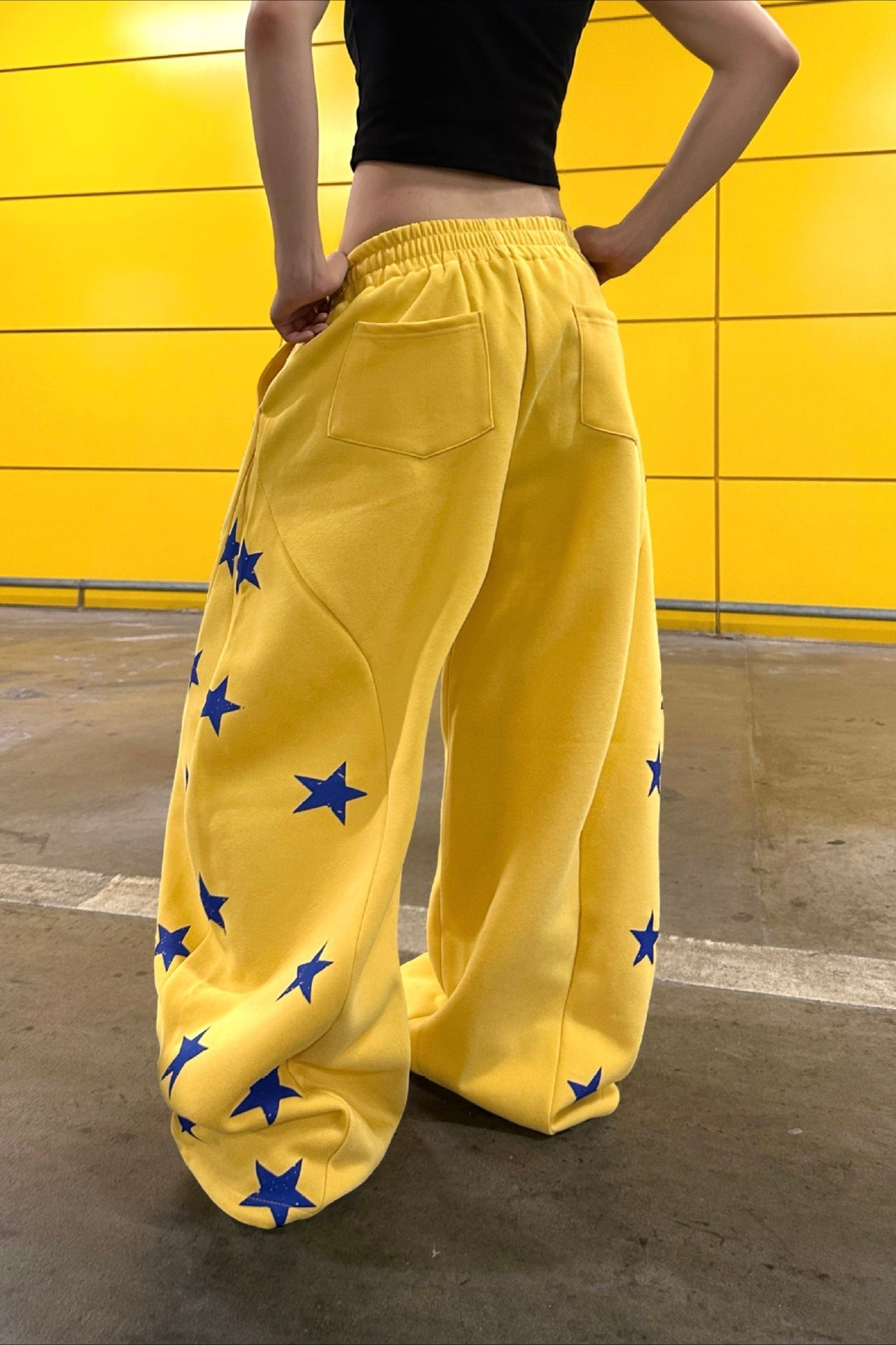 Vintage Colorblock Star Printed Sporty Pants