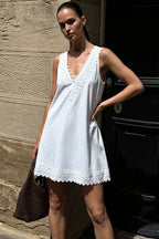 Pure Cotton Spaghetti Strap Mini Dress