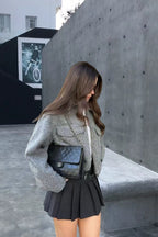 Cropped Wool Street Style Jacket
