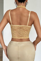 Mesh Lace Halter Corset Cami Top