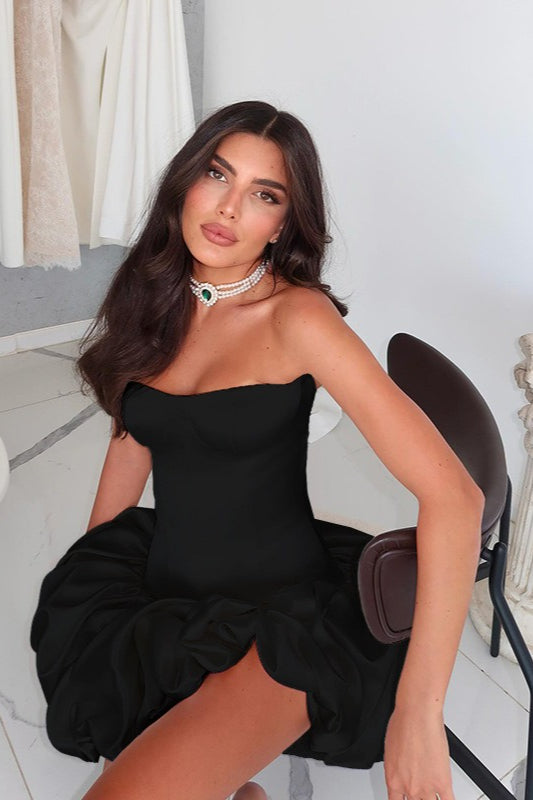 Slim Strapless Ruched Party Dress