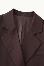 High-Waisted Button Blazer