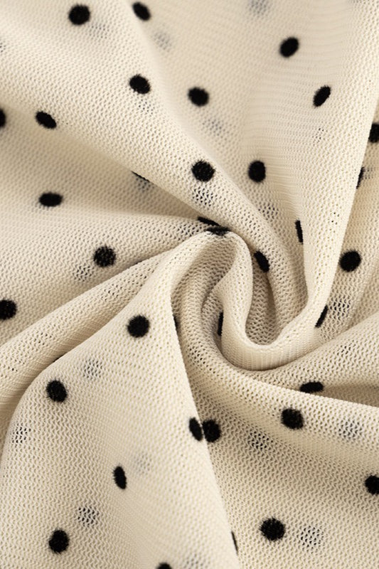 Polka Dot Mesh Sheer High Waist Skirt