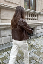 Classic Brown Pu Crop Coat
