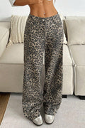 Leopard Print Wide Leg Pants