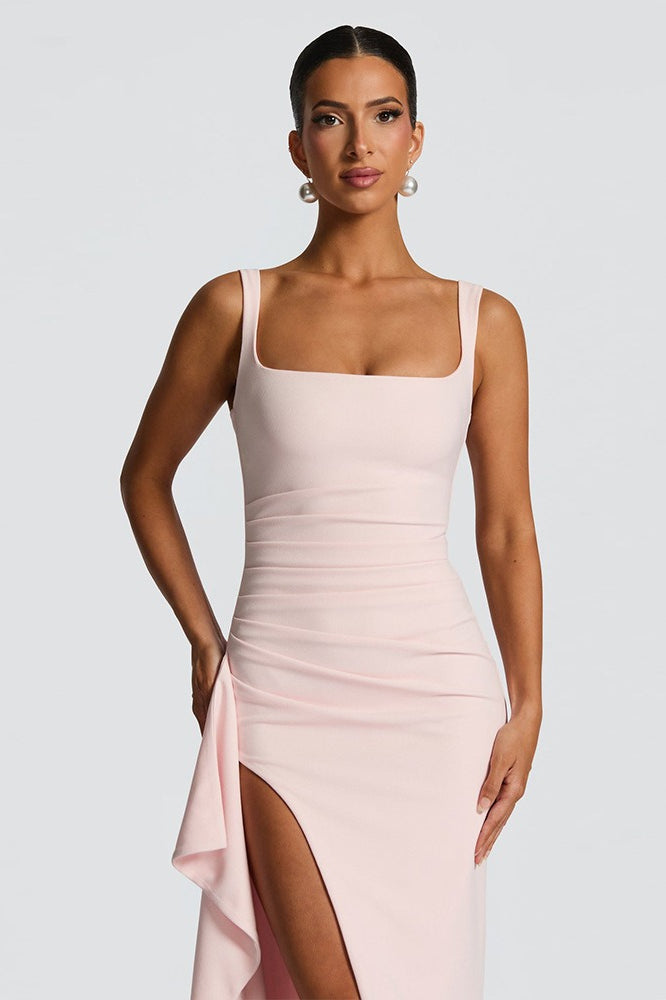 Spaghetti Strap High Slit Maxi Party Dress