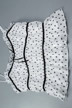 Polka Dot Mesh Low Cut Cami Top