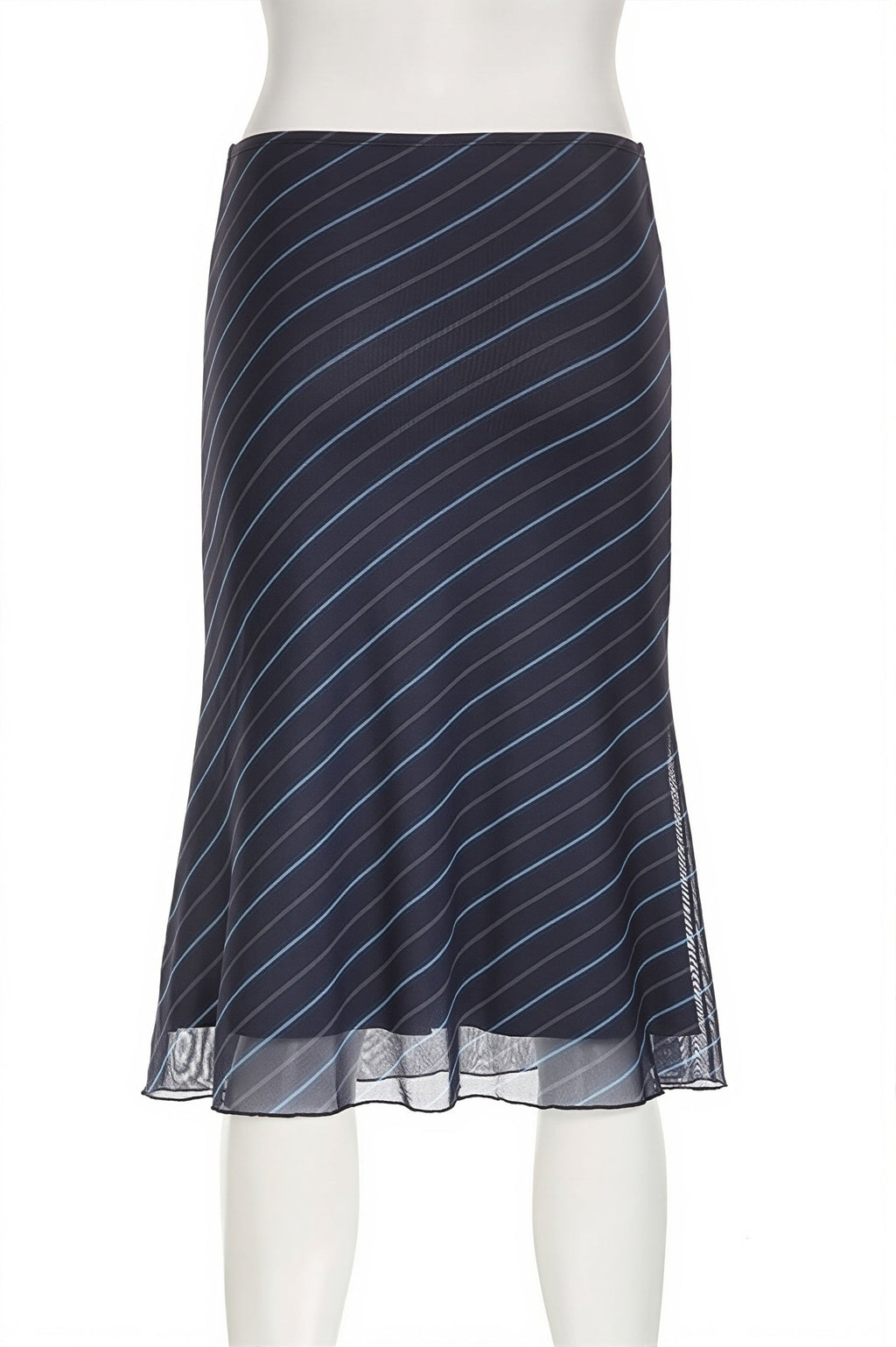 Casual Striped Double Mesh Skirt