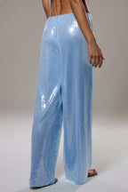 Sequined Wide Leg Casual Pants