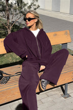 Vintage Hooded Sweatshirt And Jogger Two Piece Set