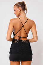 Elegant Ribbed Knit Halter Neck Sleeveless Slim Fit Top