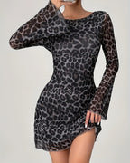 Leopard Print Backless Party Dress